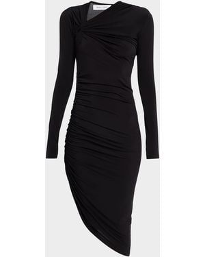 Prabal Gurung Asymmetric Twisted Shoulder Midi Dress - Blue