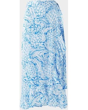 Melissa Odabash Danni Pineapple Wrap Skirt - Blue