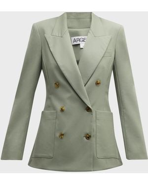 Argent Chelsea Double-Breasted Seasonless Wool Blazer - Green