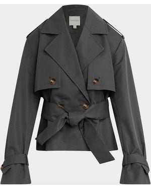 FAVORITE DAUGHTER The Cropped Charles Trench Coat - Gray