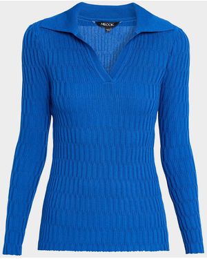 Misook Raised Geometric Soft Knit Tunic - Blue