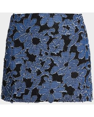 JBQ Adrienne Floral Lace Mini Skirt - Blue