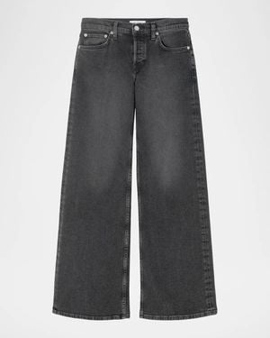 RE/DONE Laurel Mid-Rise Wide-Leg Jeans - Gray