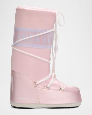 Moon Boot Icon Pearly Satin Knee-High Snow Boots - Pink