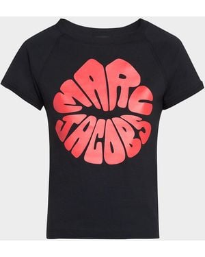 Marc Jacobs Marc Kiss Logo Shrunken T-Shirt - Red