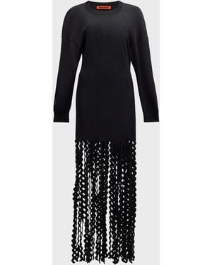 Simon Miller Wallis Fringe Knit Midi Dress - Blue