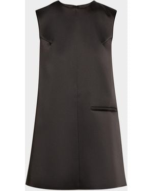 Rohe Sculptural Satin Mini Cape Dress - Black