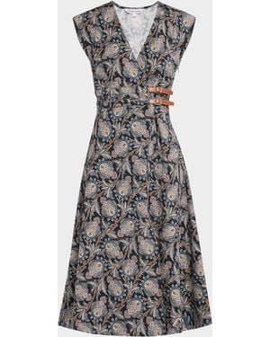 Veronica Beard Nilsen V-Neck Wrap Dress - Multicolor