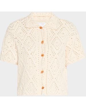 Vanessa Bruno Emarya Pointelle-Knit Cotton Cardigan - Natural