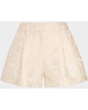 Ramy Brook Autumn Floral Jacquard Tailored Shorts - Natural