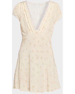 LoveShackFancy Yasmin Floral Mini Dress - Natural
