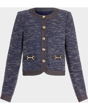 Ramy Brook Delia Tweed Cropped Jacket - Blue