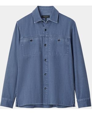 Rag & Bone Apos;S Overdyed Cotton Workwear Shirt - Blue