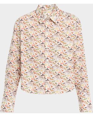 CISSA Animals Belle Button-Front Shirt - Natural