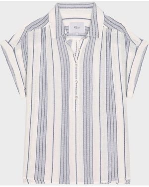 Rails Tuscany Stripe Linen Top - White