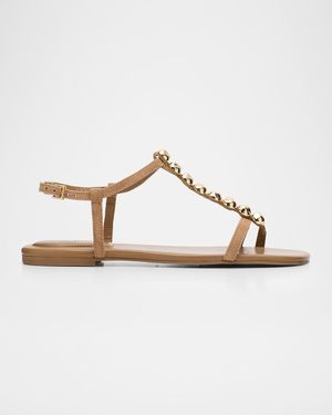 Jonathan Simkhai Amaya Suede Thong Sandals - Metallic
