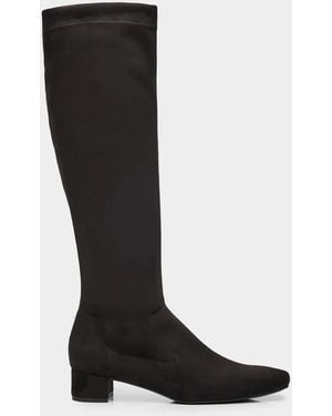 Pedro Garcia Eneida Suede Knee-High Boots - Black