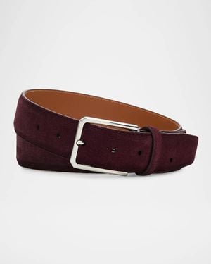 Santoni Suede Belt - Brown