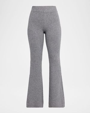 SER.O.YA Mickie Wool-Blend Knit Flare Pants - Gray