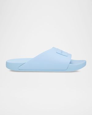 Givenchy Apos;S Label Asymmetric Slide Sandals - Blue