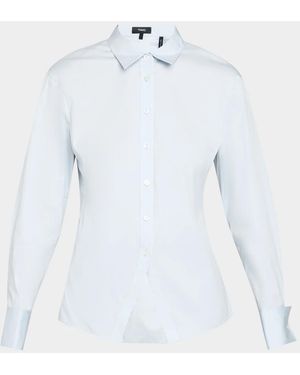 Theory Cutaway Button-Front Shirt - White