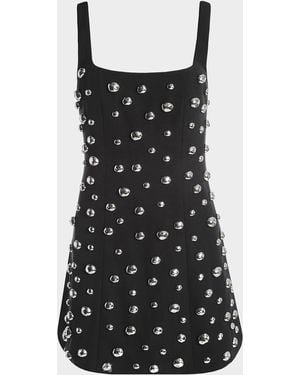 Kate Barton Sleeveless Bubble-Embellished Mini Dress - Black
