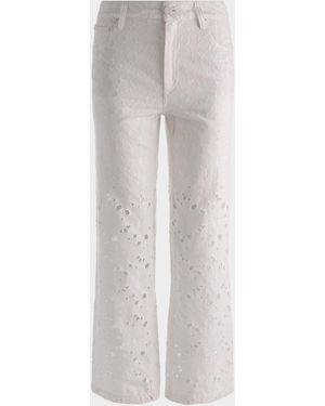 Alice + Olivia Chic Laser-Cut Jeans - White