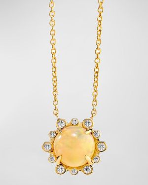 Syna 18K Gemstone And Champagne Diamond Pendant Necklace - Metallic