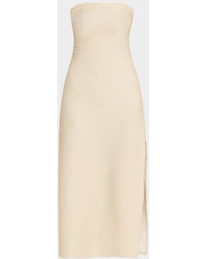 Ramy Brook Scallop Nava Strapless Midi Dress - Natural
