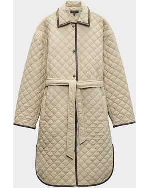 Rag & Bone Kelly Long Quilted Jacket - Natural