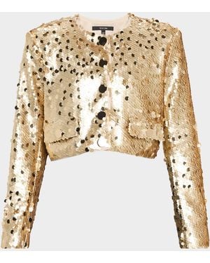 Toccin Jones Sequined Cropped Jacket - Metallic