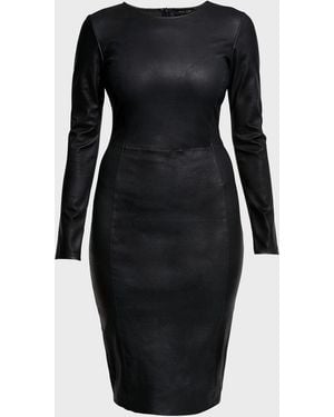 AS by DF Mrs. Smith Stretch Leather Knee-Length Dress - Gray