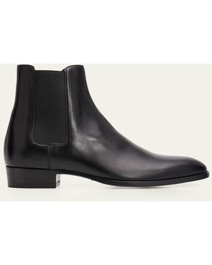 Saint Laurent Apos;S Wyatt 30 Leather Chelsea Boots - Black