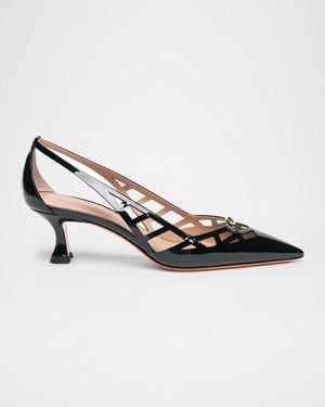 Santoni 55Mm Cutout Patent Leather Pumps - Multicolor