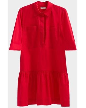 Jonathan Simkhai Criss Cotton-Blend Mini Shirtdress - Red