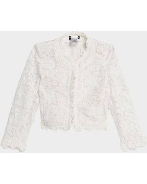 Generation Love Myra 3D Butterfly Lace Guipure Cropped Jacket - White