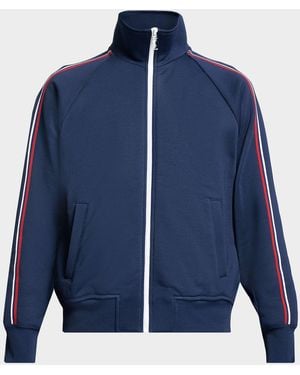 Saint Laurent Apos;S Piped Raglan-Sleeve Track Jacket - Blue