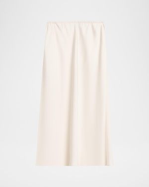 Vince Pull-On Satin Slip Skirt - White