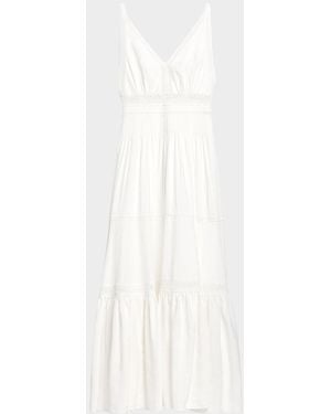 Kobi Halperin Alessia Tiered Lace-Trim Maxi Dress - White