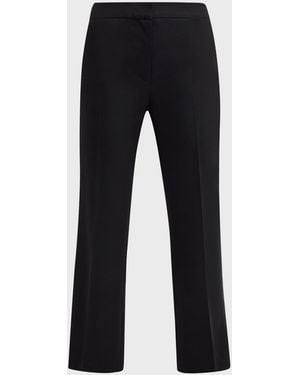 Argent Cropped Kick-Flare Seasonless Wool Pants - Black
