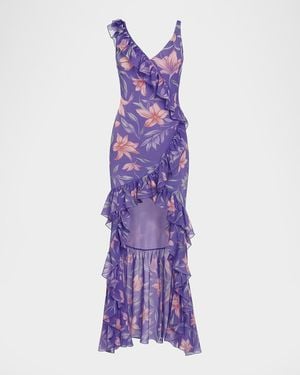 PATBO Amaryllis Floral Frill Gown - Purple