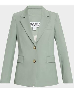 Argent Two-Button Seasonless Wool Blazer - Green