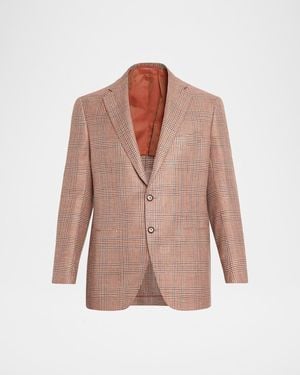 Cesare Attolini Apos;S Plaid Cashmere-Blend Sport Jacket - Pink