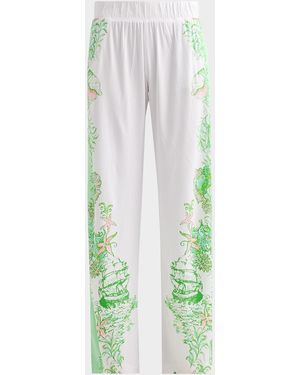 Lilly Pulitzer Bal Harbour Printed Wide-Leg Pants - White