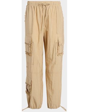 Cinq À Sept Nitsan Ruffle Pull-On Parachute Pants - Natural