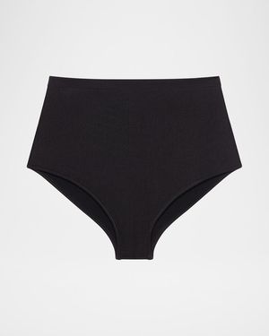 Givenchy High-Rise Wool-Viscose Brief Panties - Black