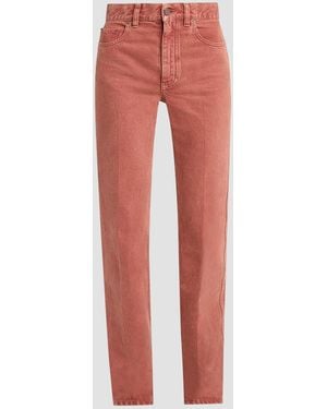 Chloé Mid-Rise Straight-Leg Denim Pants - Red