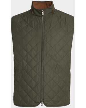 Peter Millar Apos;S Essex Quilted Stand-Collar Vest - Green