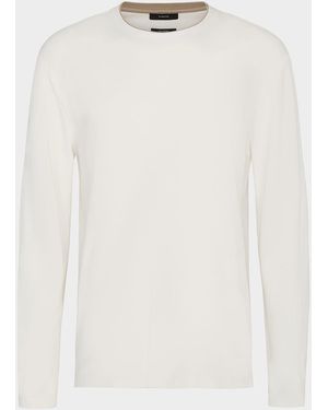 Vince Micro-Waffle Double-Collar Shirt - White