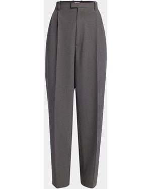 Bottega Veneta Tapered Wool Stretch Tricotine Pants - Gray